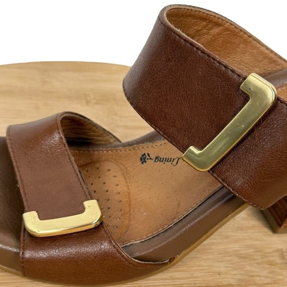 Söfft Brown Leather Block Heel Sandals – Size 9M - Picture 12 of 13